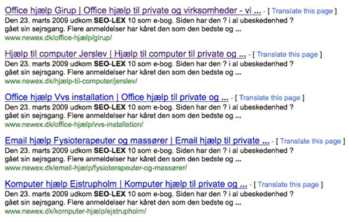 Ralf Willers, Nørd IT og Newex.dk kopierer indhold fra SEO-LEX
